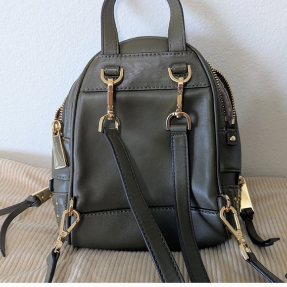 Michael Kors Olive and Gold Quilted Backpack - Picture 3 of 7